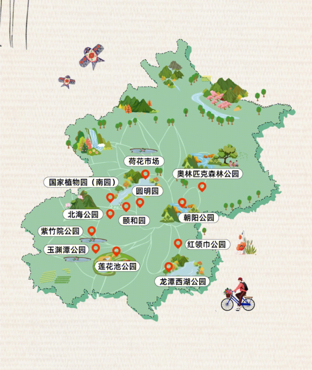 北京地图最新，自然美景之旅，寻找内心平静之旅